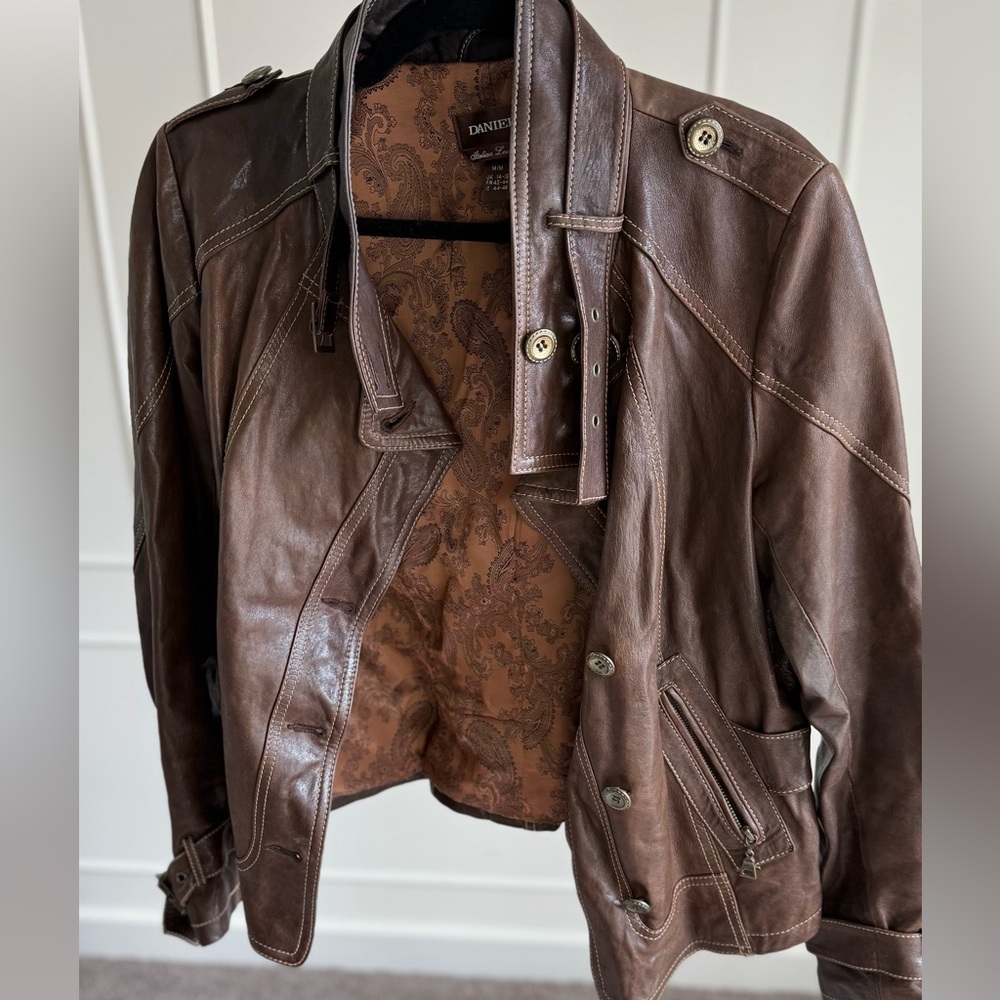 Danier Chocolate Leather Jacket for Women